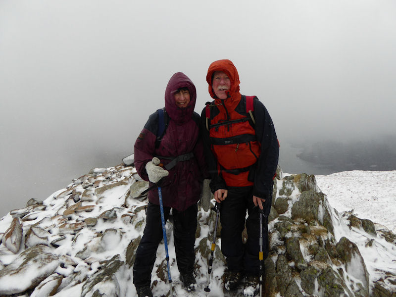Judy and Steve B on a snowy Sheffield Pike. Photo by Mike Goodyer